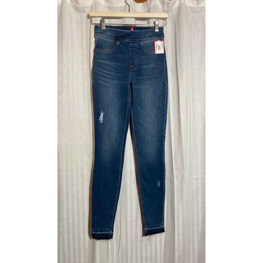 Spanx Distressed Skinny Jeans Medium Wash Tall XS 20203T New With Tags Casual‎